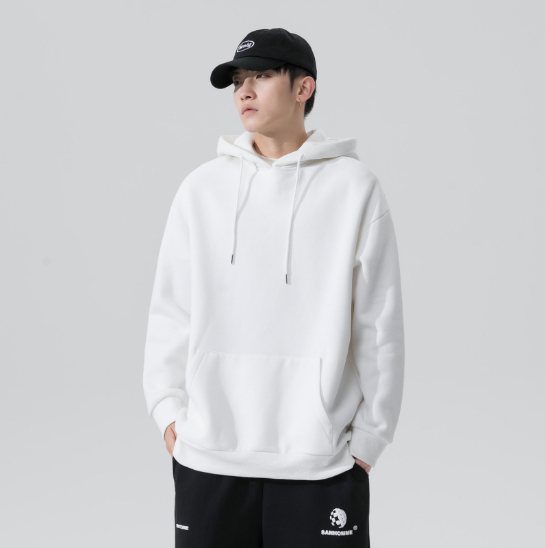 Muški hoodie s fleeceom, kapuljom, slobodan kroj, dugi rukavi, 90% pamuk