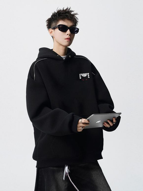 Суитшърт с качулка, райета, памук-полиестер смес, плътна флис тъкан (пролет-есен)