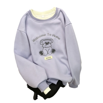 Naiste kapuutsiga džempr, fleece vooder, paks, võlts kahes osas välimusega, ümmargune kaelus