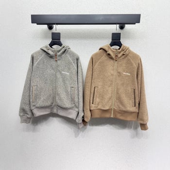 Kapuljača Sherpa duksa džemper s izvezenim slovima, normalnog kroja