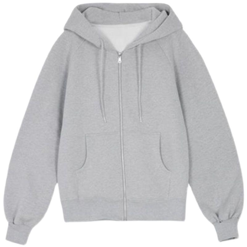 Ženski hoodie s kapuljom, fleec podstava za toplinu, Harajuku stil, slobodan kroj, dugi rukavi