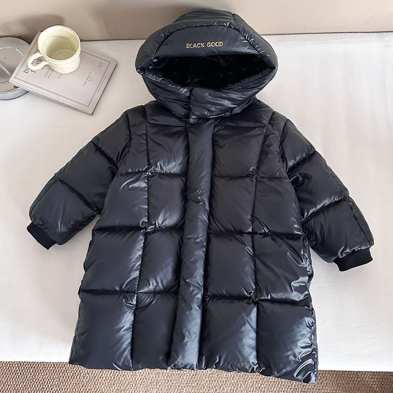 Unisex garā bērnu ziemas pūka jaka ar trim aizsardzības slāņiem, 86–90% pīļu pūka, rāvējslēdzējs