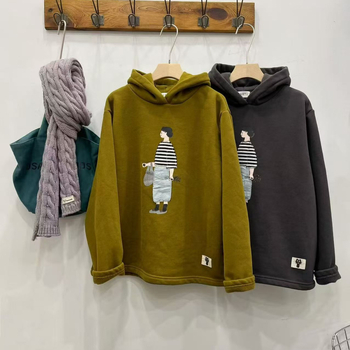 Γυναικείος φούτερ με κουκούλα και στρογγυλή λαιμόκοψη, χαλαρή εφαρμογή, βαμβάκι 70–80%, μακριά μανίκια, χειμώνας 2025