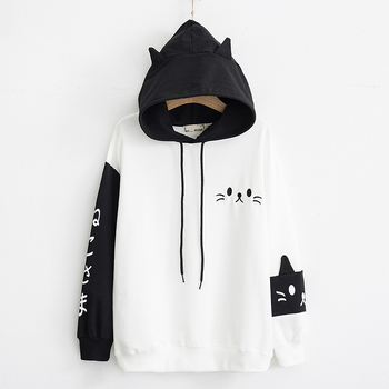 Yijing Ženski hoodie pulover – print uzorak, dugi rukavi, poliester-pamučna mješavina