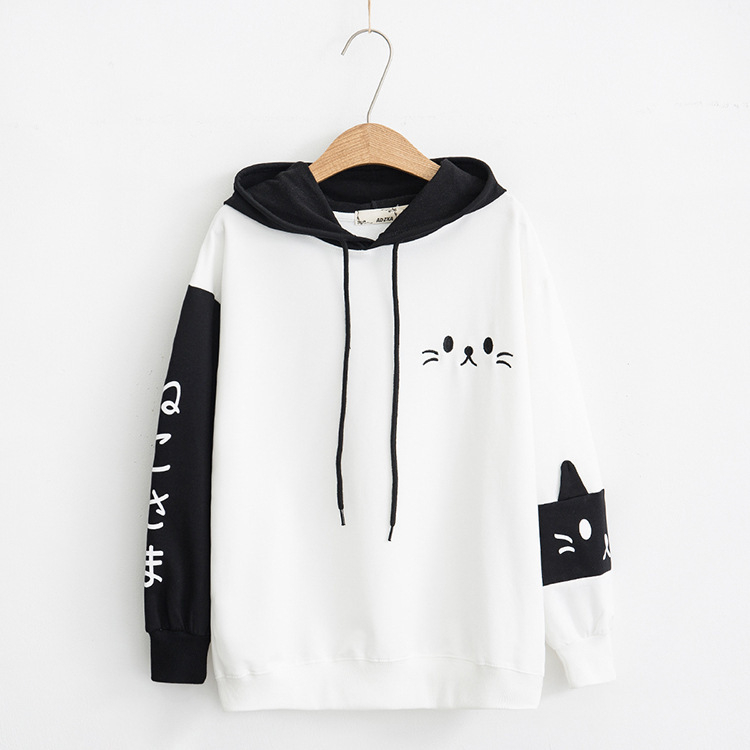 Yijing Ženski hoodie pulover – print uzorak, dugi rukavi, poliester-pamučna mješavina