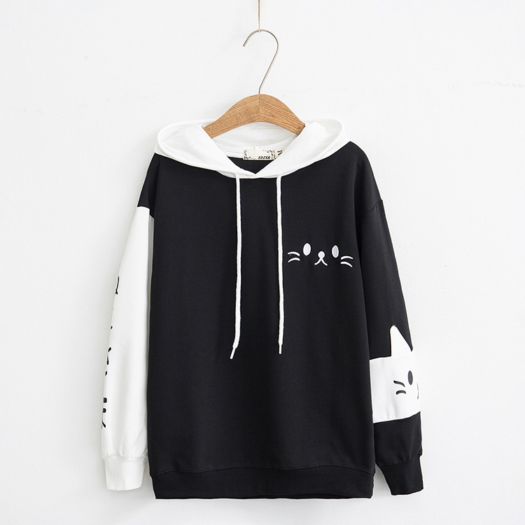 Yijing Ženski hoodie pulover – print uzorak, dugi rukavi, poliester-pamučna mješavina