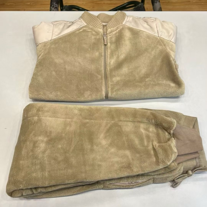 Unisex komplet Corduroy fleece jakna i hlače za zimu, sadržaj baršuna 30-50%, podstava od baršuna