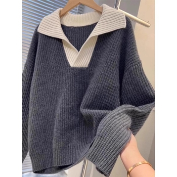 Poliesterski pleteni džemper s kapuljom i 3D uzorkom - srednje gustoće, dugi rukav, okrugli izrez, jesen-zima, elegantan gradski stil