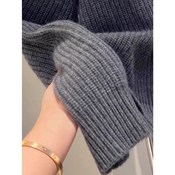Poliesterski pleteni džemper s kapuljom i 3D uzorkom - srednje gustoće, dugi rukav, okrugli izrez, jesen-zima, elegantan gradski stil