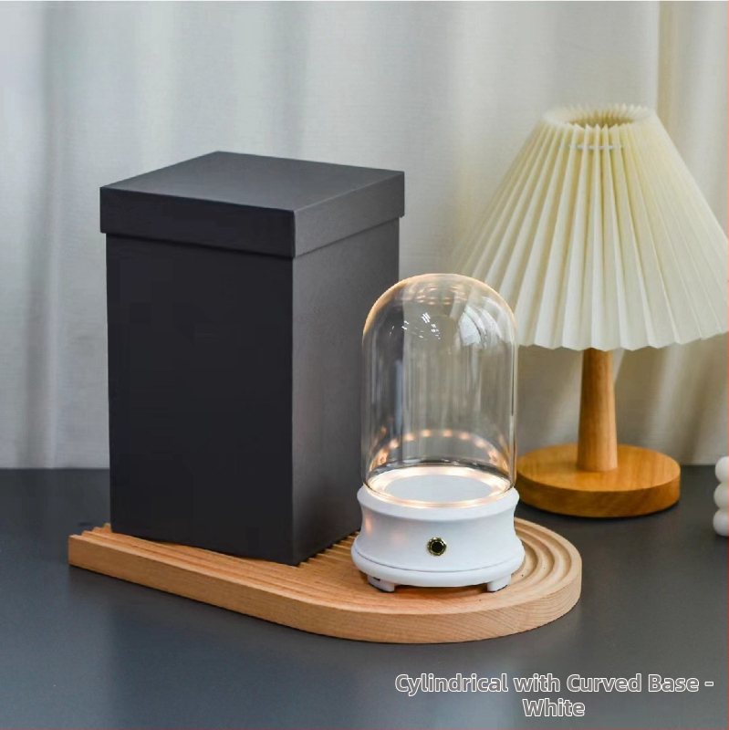 Bluetooth reproduktor s skleneným krytom a osvetlením, živica materiál, Flower Encounter mini krajinka dekor