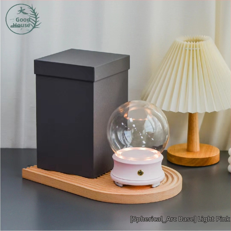 Bluetooth reproduktor s skleneným krytom a osvetlením, živica materiál, Flower Encounter mini krajinka dekor