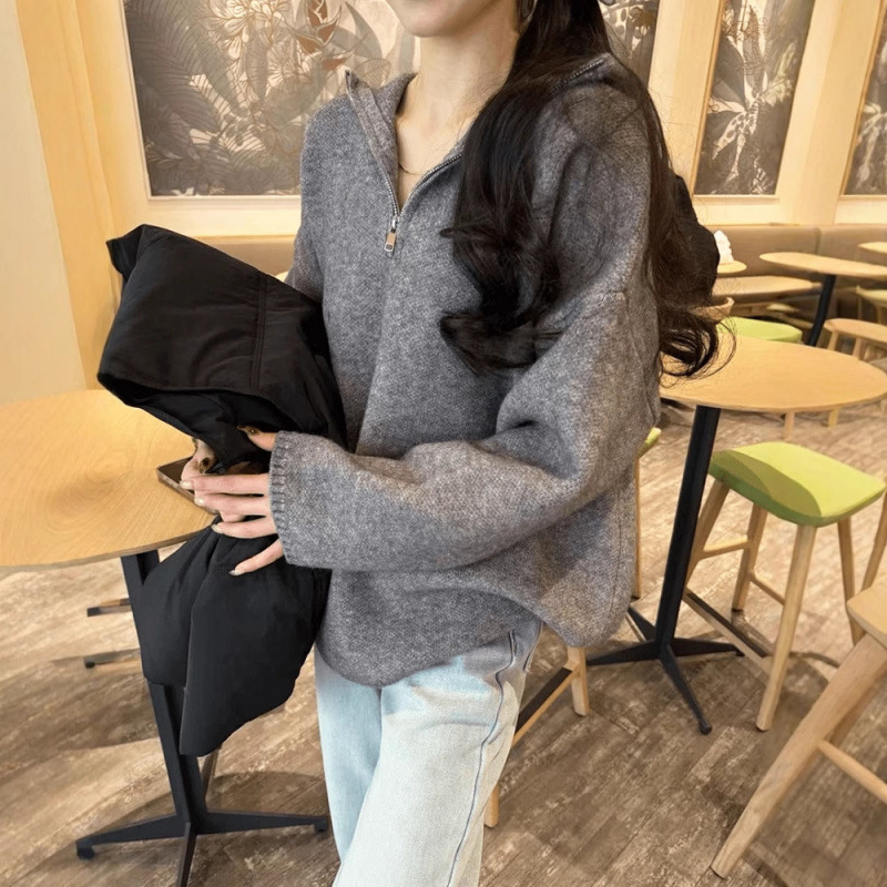 Džemper s kapuljom, ležernog kroja, 3D uzorak, Ice Silk 95% + Spandex 70-80%, pleteni materijal, rukavi princeze
