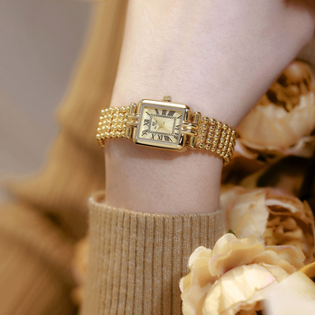 Ceas dama dreptunghiular cu cuarț FA1846, mecanism original din Singapore, rezistență la apă 20 m, carcasă și curea din aliaj, sticlă minerală întărită