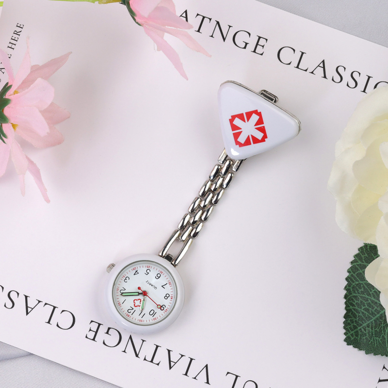 Ceas pentru asistentă medicală cu indicator luminos, afișaj tip indicator, mișcare electronică, carcasă din aliaj de zinc, curea din aliaj