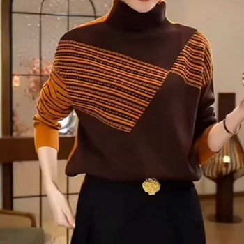 Γυναικείο μάλλινο πλεκτό T‑shirt, χαλαρή γραμμή, με κουκούλα και μισό ζιβάγκο, μήκος 50–65 εκ