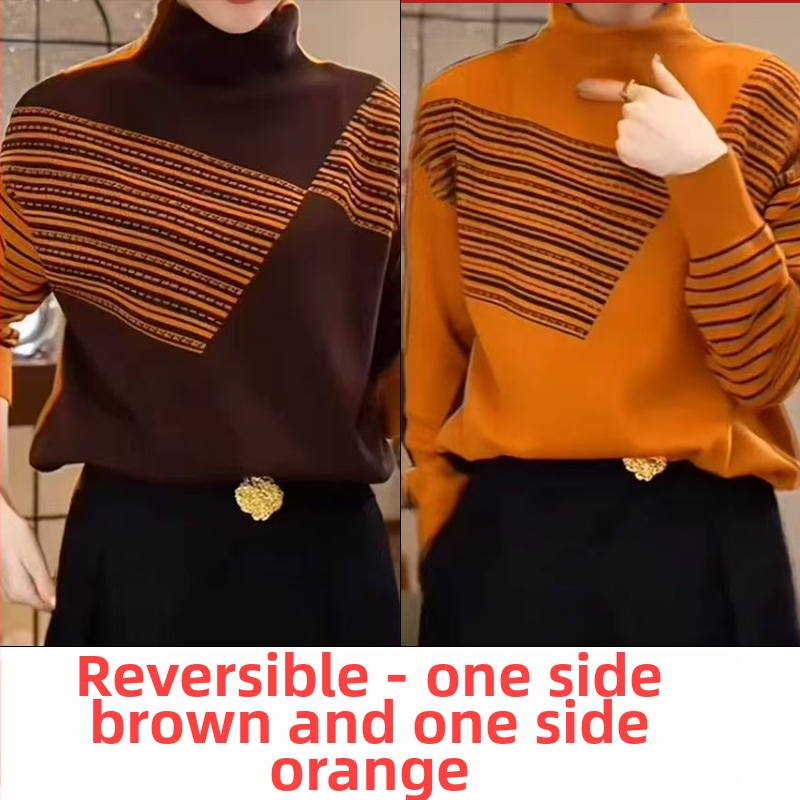 Γυναικείο μάλλινο πλεκτό T‑shirt, χαλαρή γραμμή, με κουκούλα και μισό ζιβάγκο, μήκος 50–65 εκ