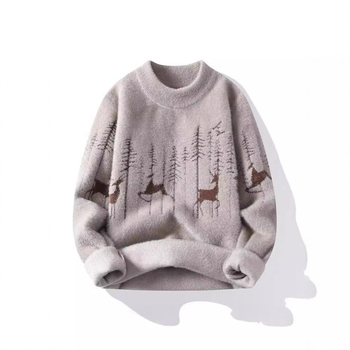 Muški pulover s polu visokim ovratnikom, dugi rukavi, 99% poliester, zimski model