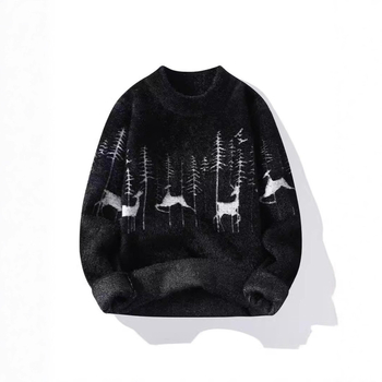 Muški pulover s polu visokim ovratnikom, dugi rukavi, 99% poliester, zimski model