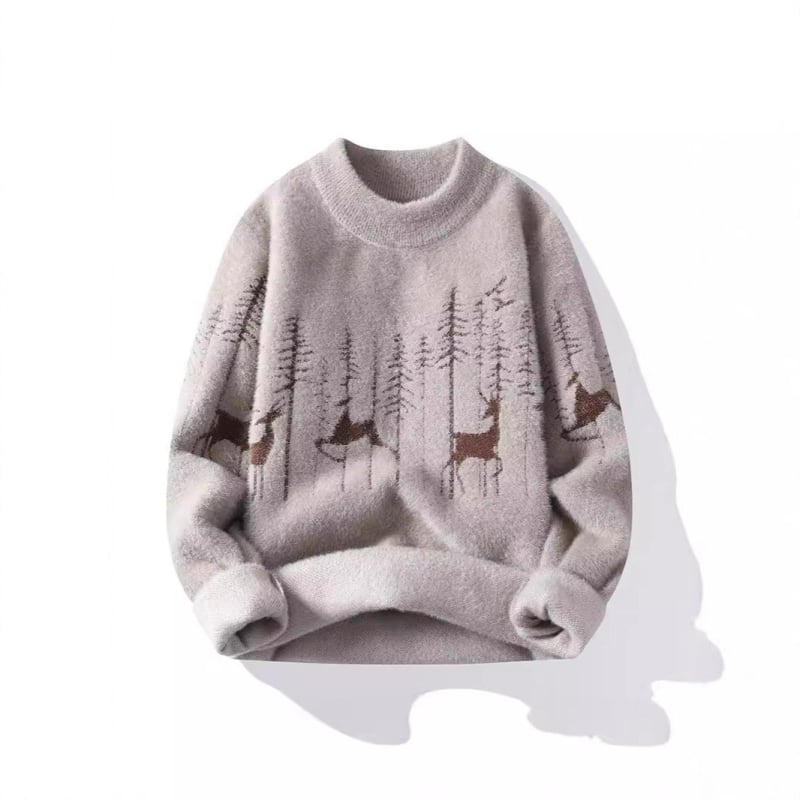 Muški pulover s polu visokim ovratnikom, dugi rukavi, 99% poliester, zimski model