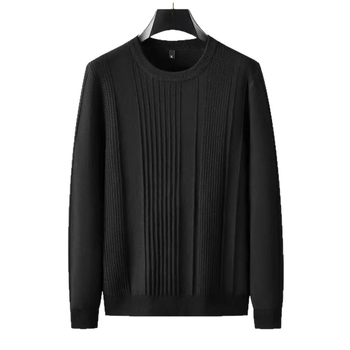 Muški pleteni džemper s okruglim izrezom, dugi rukav, jacquard, širokog kroja, mješavina viskoze, najlona i poliestera