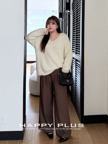 Pulover s kapuljačom od alpaka vuna, pleteni, V-izrez, dugi rukav, srednja duljina, ležeran stil, zima 2025