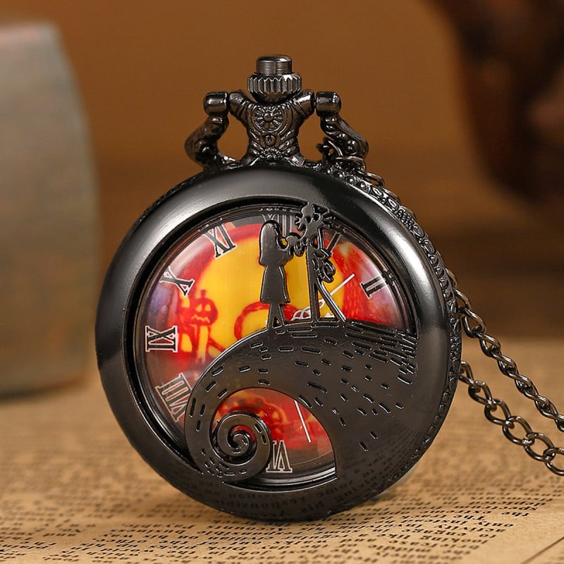 Zsebóra Alice Csodaországban motívummal – kvarc mozgás, modell 68, fém tok, spirálkorona, antik stílus