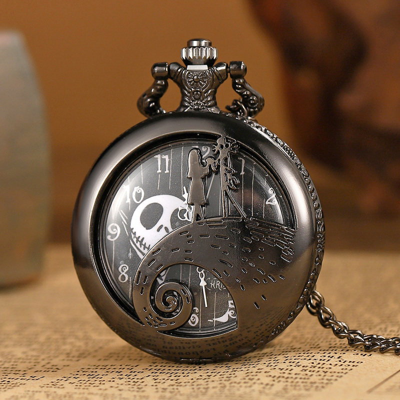 Zsebóra Alice Csodaországban motívummal – kvarc mozgás, modell 68, fém tok, spirálkorona, antik stílus