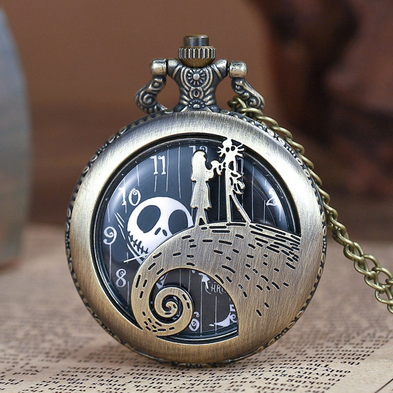 Zsebóra Alice Csodaországban motívummal – kvarc mozgás, modell 68, fém tok, spirálkorona, antik stílus