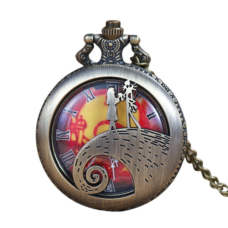 Zsebóra Alice Csodaországban motívummal – kvarc mozgás, modell 68, fém tok, spirálkorona, antik stílus