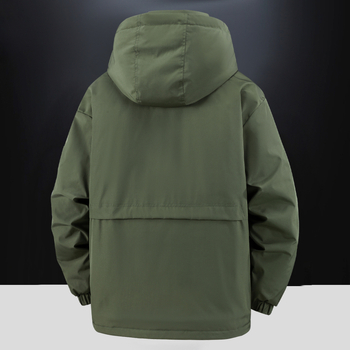 Háromrétegű vízálló téli munkadzseki kapucnival, poliészter töltettel