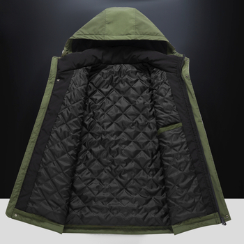 Háromrétegű vízálló téli munkadzseki kapucnival, poliészter töltettel