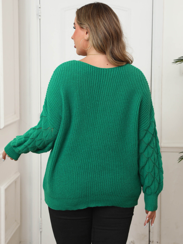 Naistele kudumipluus, ananass-stiiliga varrukatega ja liblika pitsiga paneeliga; polüesterkangas