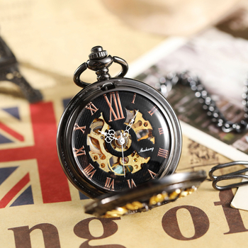 Zsebóra mechanikus működéssel, kör alakú számlap, ötvözet tok, analóg kijelző, karikatúraszerű csontváz-stílusú dizájn