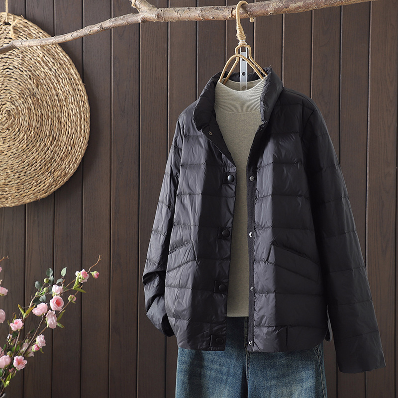 Női pamut-párnázott kabát akril töltővel, poliészter külső, normál hosszúságú, hosszú ujjú