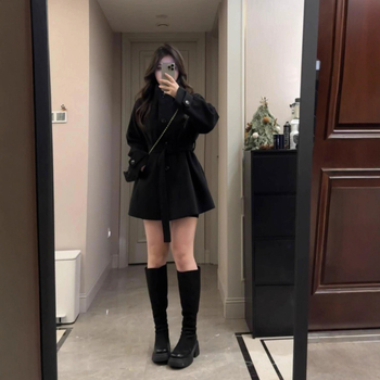 Damski kaput od chenille tkanine, proljeće 2025, kratka duljina 40–50 cm, rukavi 5/4