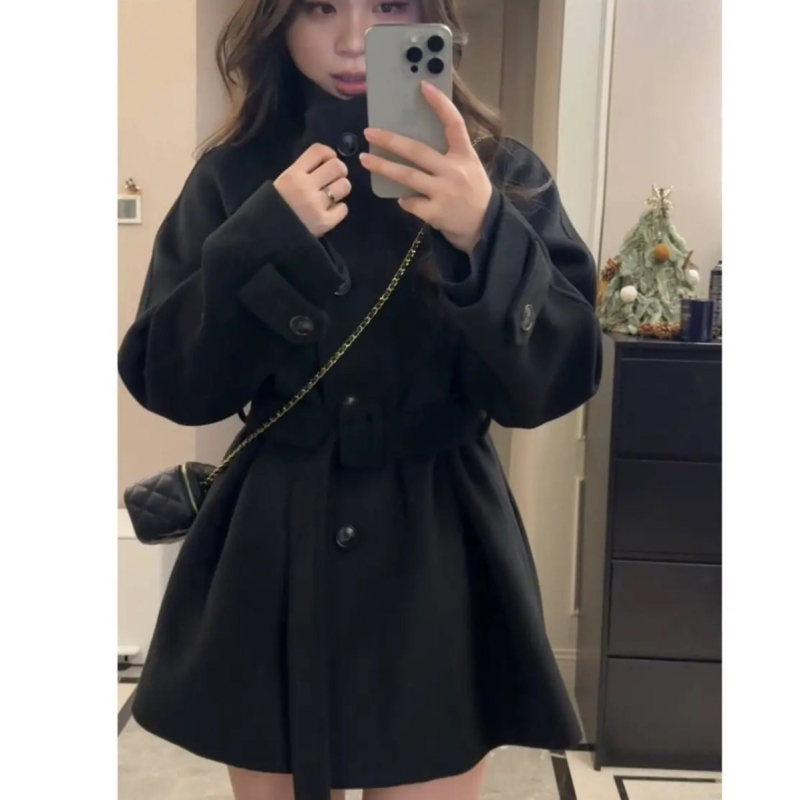 Damski kaput od chenille tkanine, proljeće 2025, kratka duljina 40–50 cm, rukavi 5/4