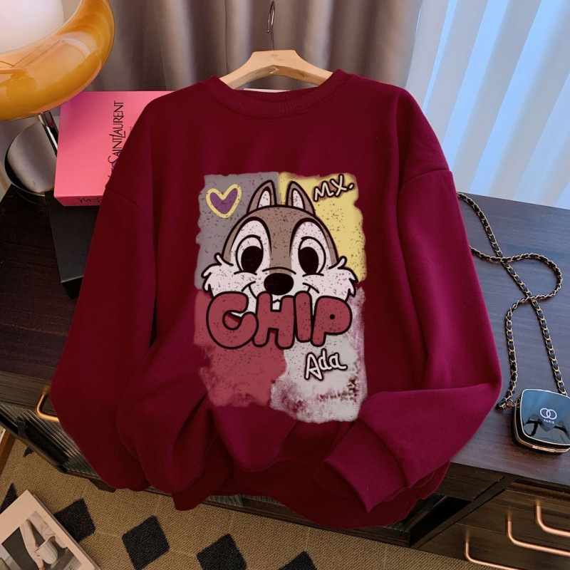 Női fleece pulóver anime mintával, kapucnival és kerek nyakkal, hosszú ujjú, bő szabású, poliészter