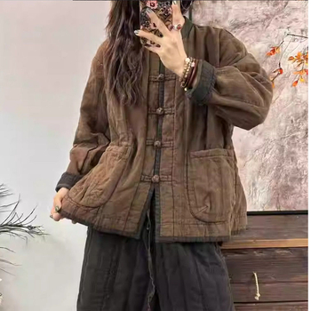 Ženski čalčani kardigan od Chenille tkanine, punjenje Silk cotton, Spandex u sastavu, polo ovratnik, ultra kratka duljina
