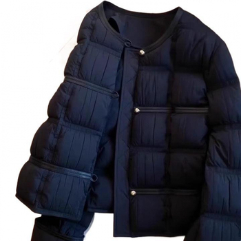 Ženska jakna od chenilla s pamučnim punilom i elastanom, polo ovratnik, bez rukava, ultra kratka duljina