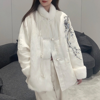 Ženski kaput, uski kroj, dugi rukavi, zatvarač, poliesterski, vzor biljaka i cvijeća