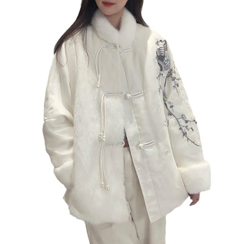 Ženski kaput, uski kroj, dugi rukavi, zatvarač, poliesterski, vzor biljaka i cvijeća