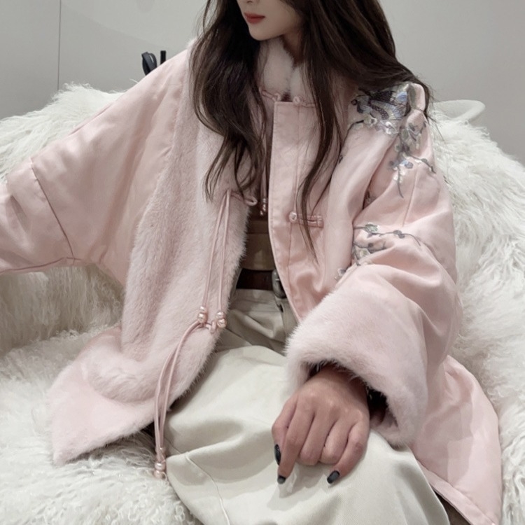 Ženski kaput, uski kroj, dugi rukavi, zatvarač, poliesterski, vzor biljaka i cvijeća