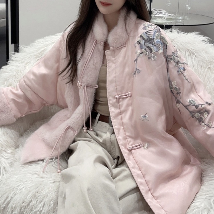 Ženski kaput, uski kroj, dugi rukavi, zatvarač, poliesterski, vzor biljaka i cvijeća