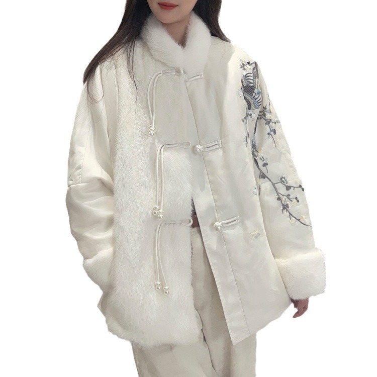 Ženski kaput, uski kroj, dugi rukavi, zatvarač, poliesterski, vzor biljaka i cvijeća