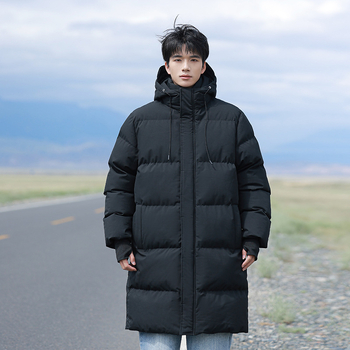 Muški kaput od grafenskog pamuka, srednje duljine, kapuljača, zatvarač, punjenje od pranog pamuka