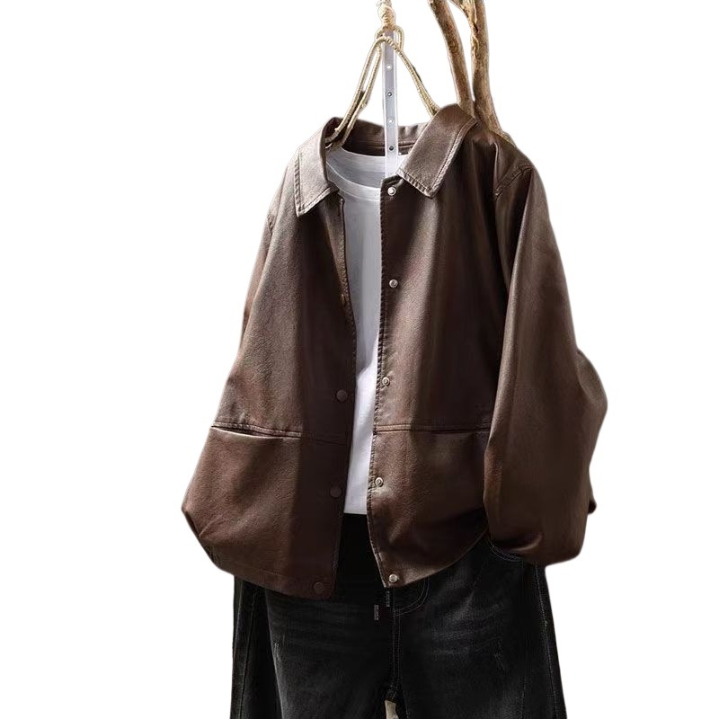 Дамско PU кожено яке, имитационна кожа, А-образна линия, квадратна яка, без ръкави, дължина 50–65 см