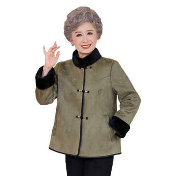 Ziemas kažokādas jaka ar režģa ārējo materiālu PVC, līdz 30% PVC, etnisks retro stils