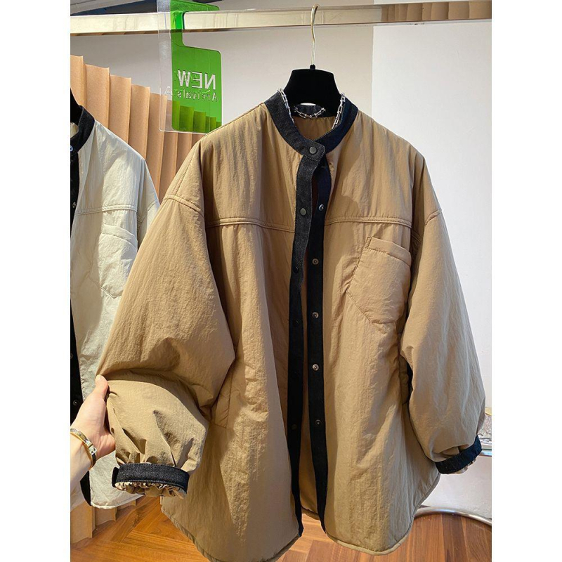 Plus-size ženski quiltani kaput s punjenjem za zimu, široka silueta (Punilo: imitacija svile i pamuka; Tkanina: chenille; Osnovni materijal: Spandex; Duljina: ultra kratka ≤40 cm; Ovratnik: polo)