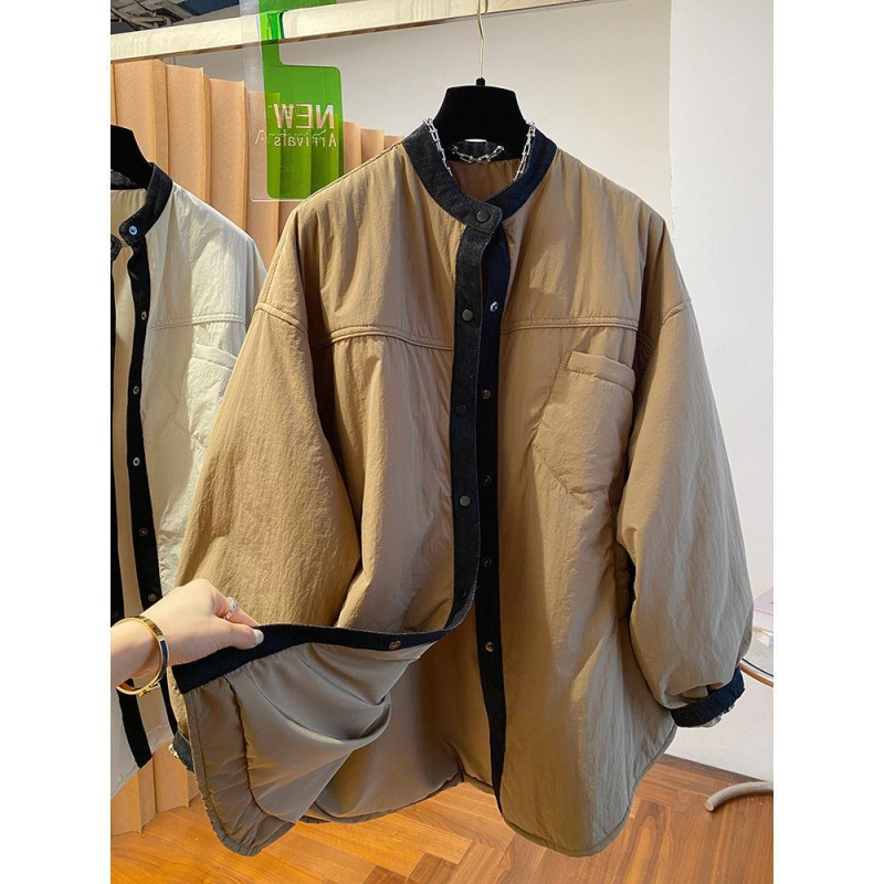 Plus-size ženski quiltani kaput s punjenjem za zimu, široka silueta (Punilo: imitacija svile i pamuka; Tkanina: chenille; Osnovni materijal: Spandex; Duljina: ultra kratka ≤40 cm; Ovratnik: polo)