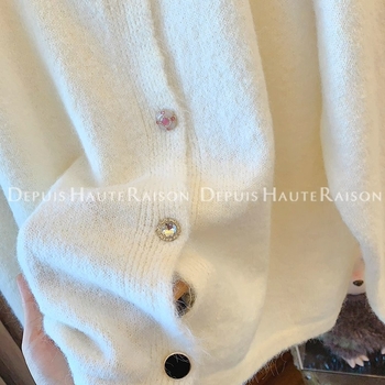 Ženski pamučni pleteni kardigan slobodnog kroja, okrugli izrez, dugi rukavi, 30-50% elastan, japansko-korejski ležerni stil, jesen 2025